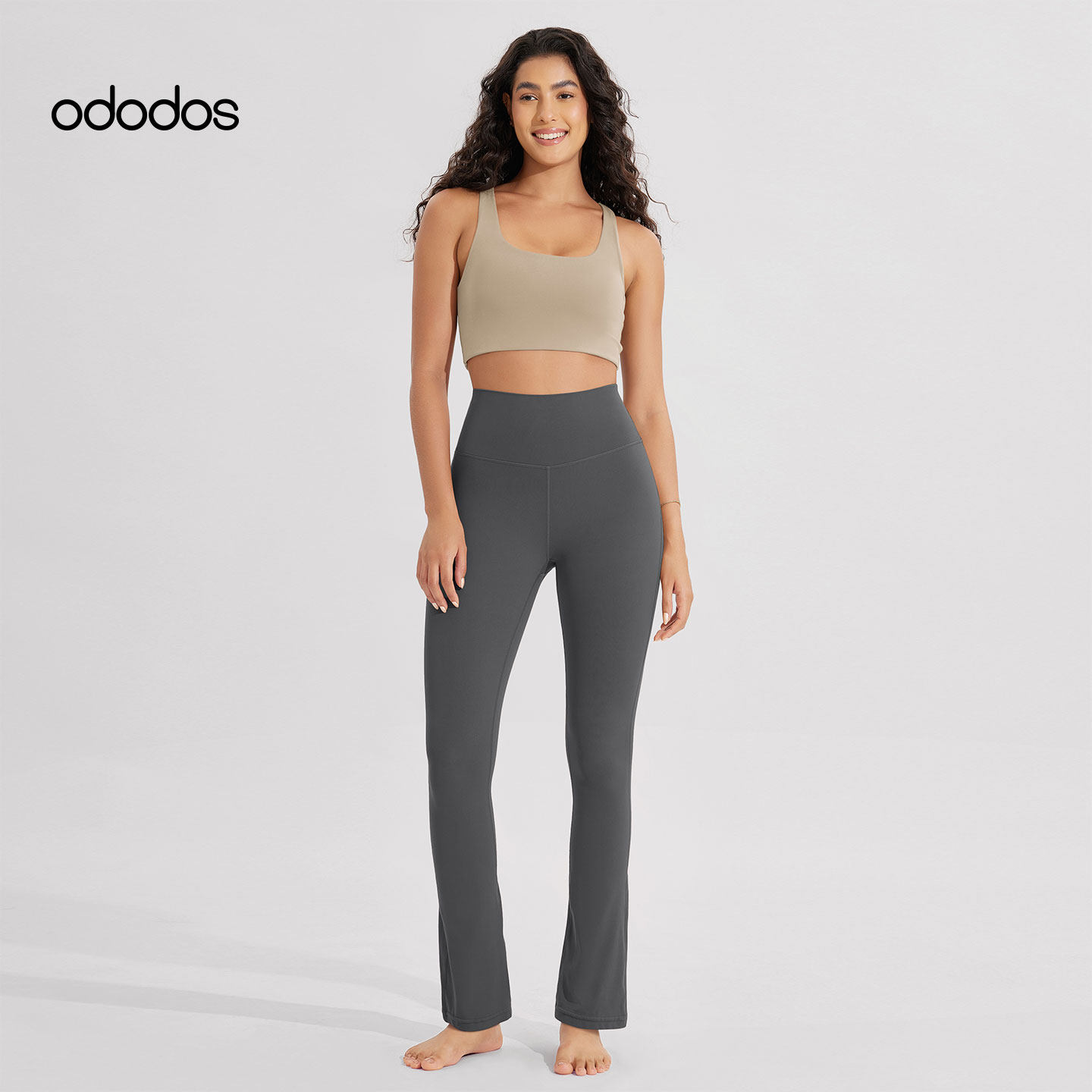 ododos 高腰瑜伽裤女提臀显瘦运动紧身裤高弹微喇健身普拉提裤子