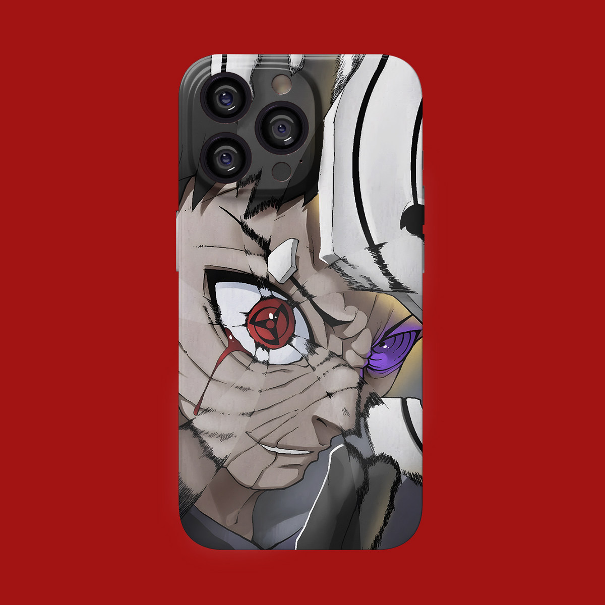 日系火影忍者宇智波带土写轮眼适用iphone14暗黑15plus苹果12/13pro