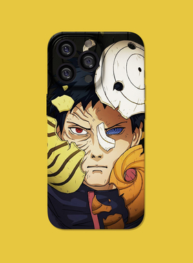 动漫火影忍者宇智波带土适用iphone14二次元15plus苹果12写轮眼13pro磨砂男16max半包全包磁吸个性手机壳/套