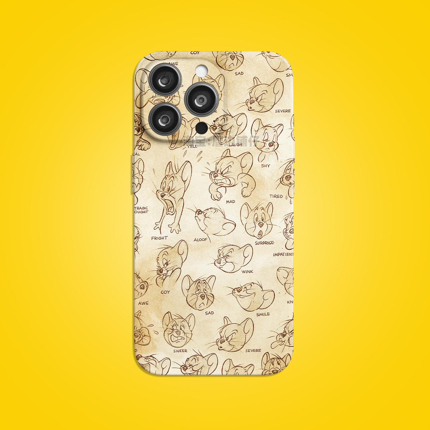 杰瑞手绘复古做旧手机壳