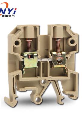 米黄色平方纯铜厂家导轨4mmJXB-4螺钉式SAK接线-35件/4EN端子