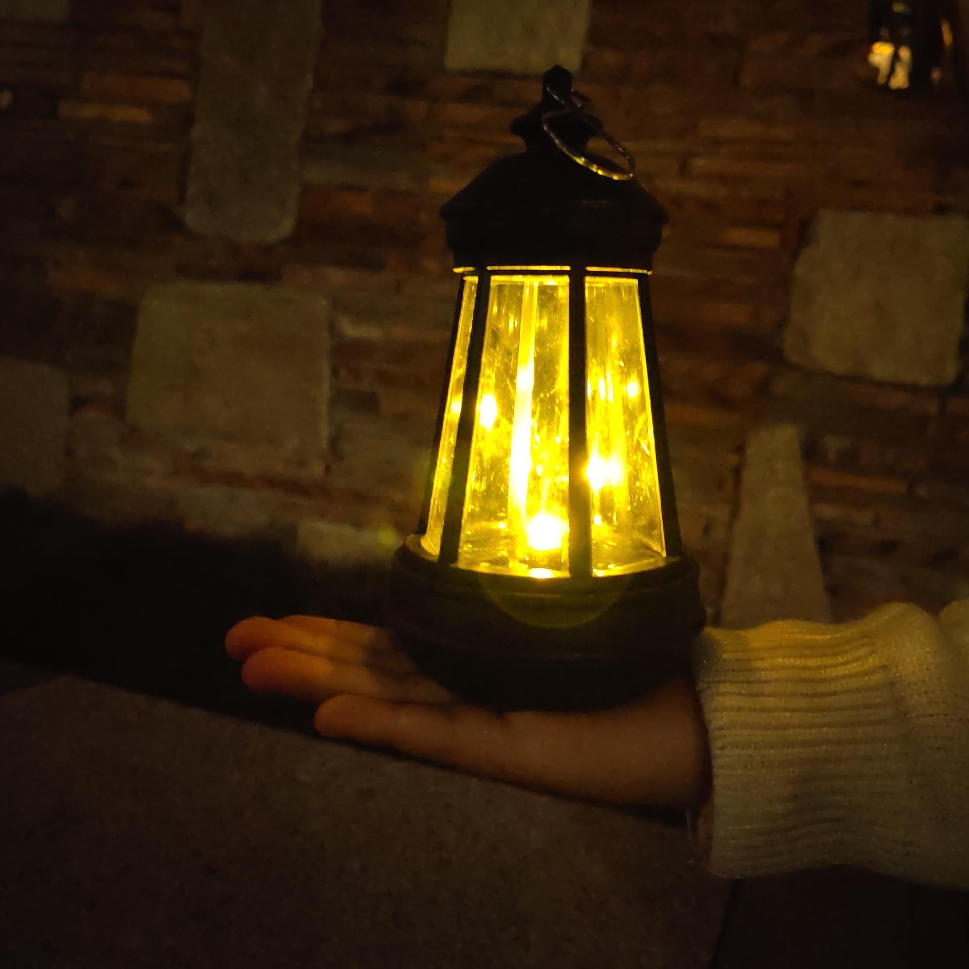 太阳能提灯户外防水大号灯塔狗提灯树脂铁艺LED光源庭院装饰灯