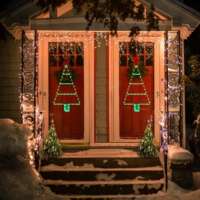 New decorative hanging lights for climbing stairs, Christmas tree LED Christmas lights, string lights, colored lights, battery cross-border triangle thumbnail 4