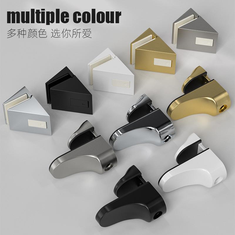 锌合金玻璃夹子固定卡子配件酒柜隔板层板夹托支架浴室卡槽卡扣黑