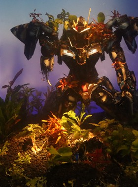 高达鱼缸花海TV能天使高达mg场景破镜战损pg独角兽能天使00q成品