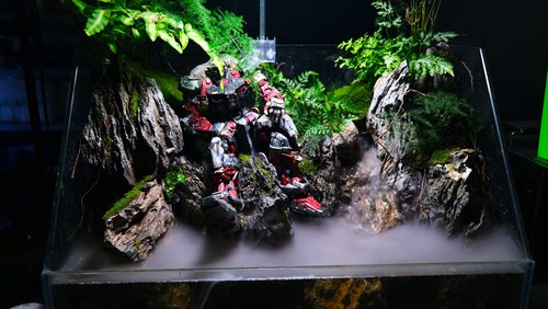 接定制高达鱼缸战损自由高达mg场景破镜战损pg独角兽城市战损