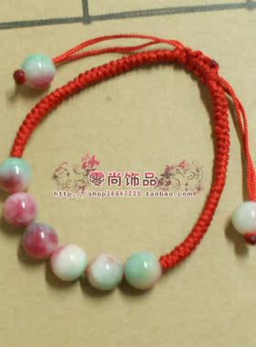 原创民族风金刚结玉髓红绳手链