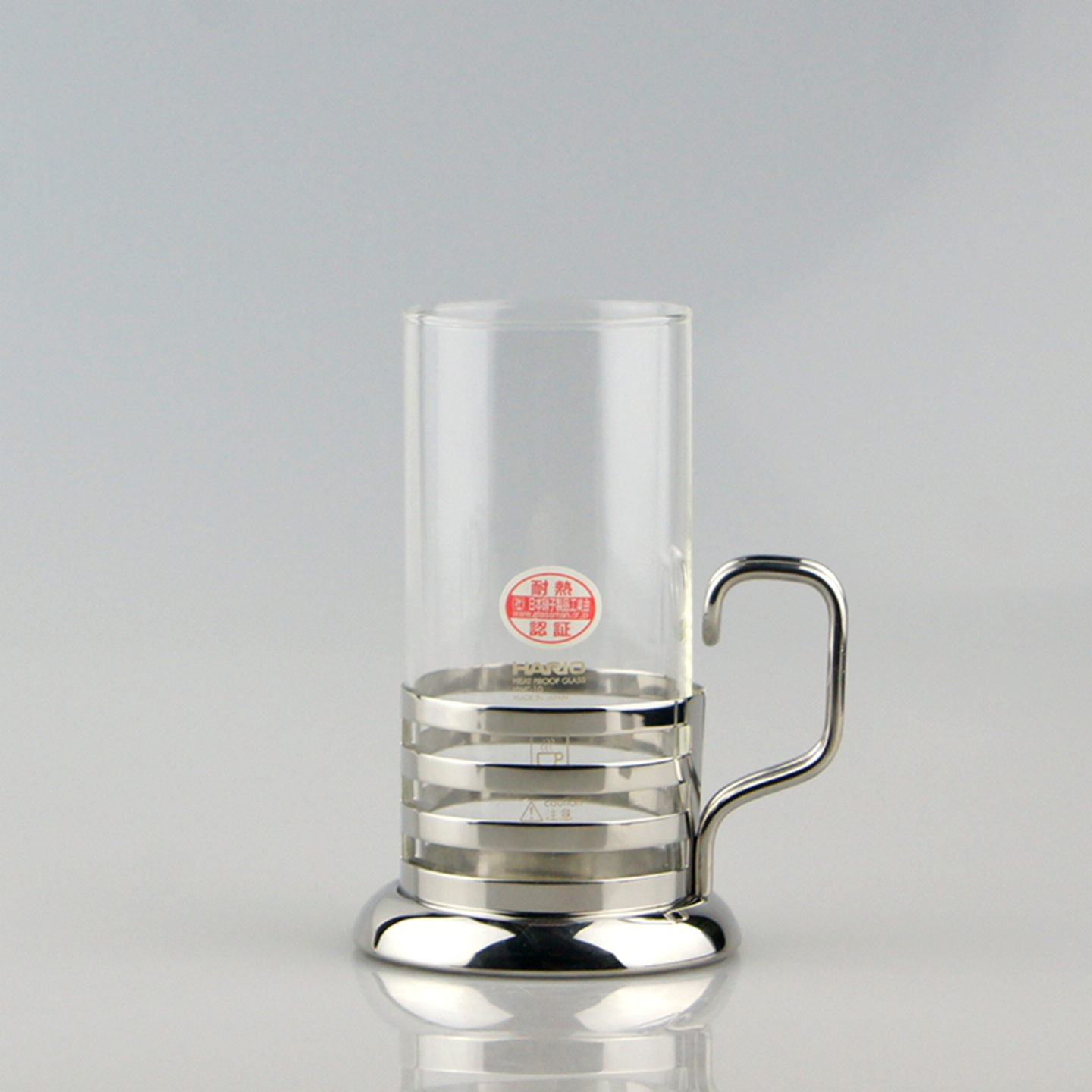 日本HARIO不锈钢金属底座玻璃杯