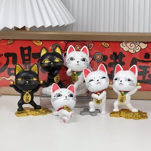 6款胆大党DANDADAN招财猫动漫周边摆件玩具高速婆婆猫咪手办潮玩