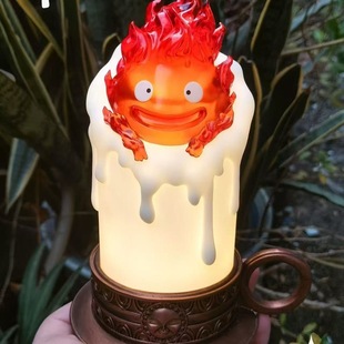 哈尔的移动城堡手办火苗法周边桌面摆件宫崎骏小夜灯火焰卡西法
