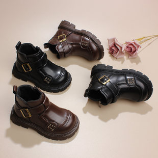 宝宝马丁靴1-2-3岁幼儿童靴子冬季二棉靴男童鞋小童短靴女童皮靴