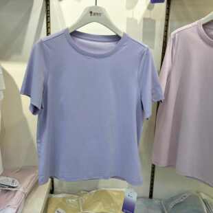 猫有范1109新款夏季短袖T恤女圆领冰棉舒适透气百搭显瘦上衣正品