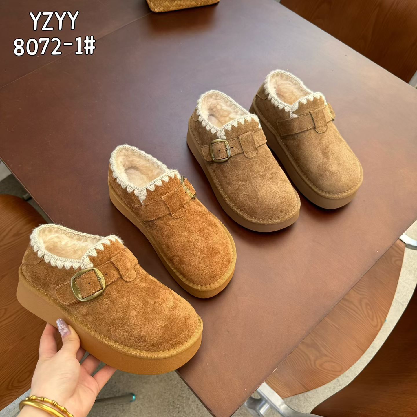 厚底超轻加绒勃肯鞋女2025新款冬季保暖冬被棉鞋乐福鞋洋气雪地靴