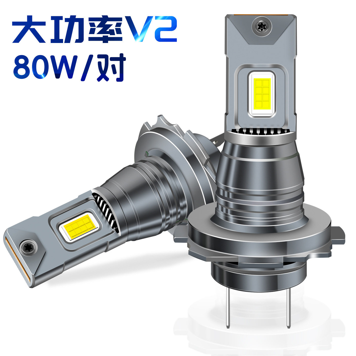 跨境高亮80W直插led车灯h7迷你40w铝型材即插即用汽车LED大灯雾灯