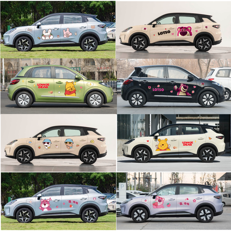 新款五菱缤果新能源四轮电动车贴