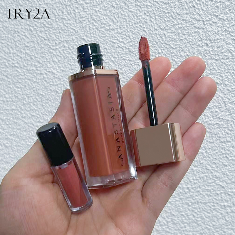 Anastasia/ABH慕斯唇泥唇釉小样试色crush/parchment哑光唇釉