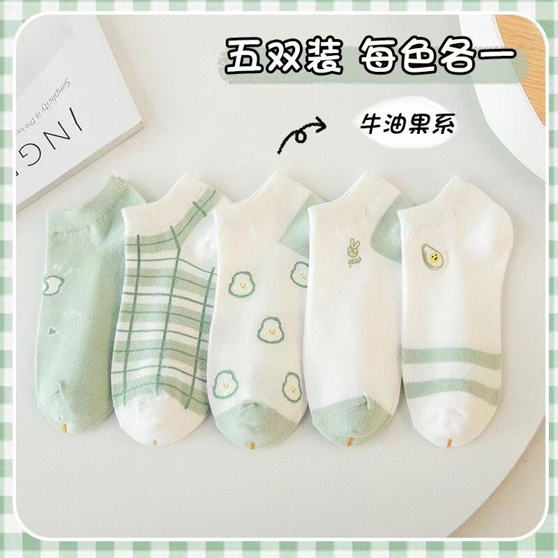 袜子女短袜夏季薄款可爱日系ins潮新款短款春秋百搭短筒透气船袜