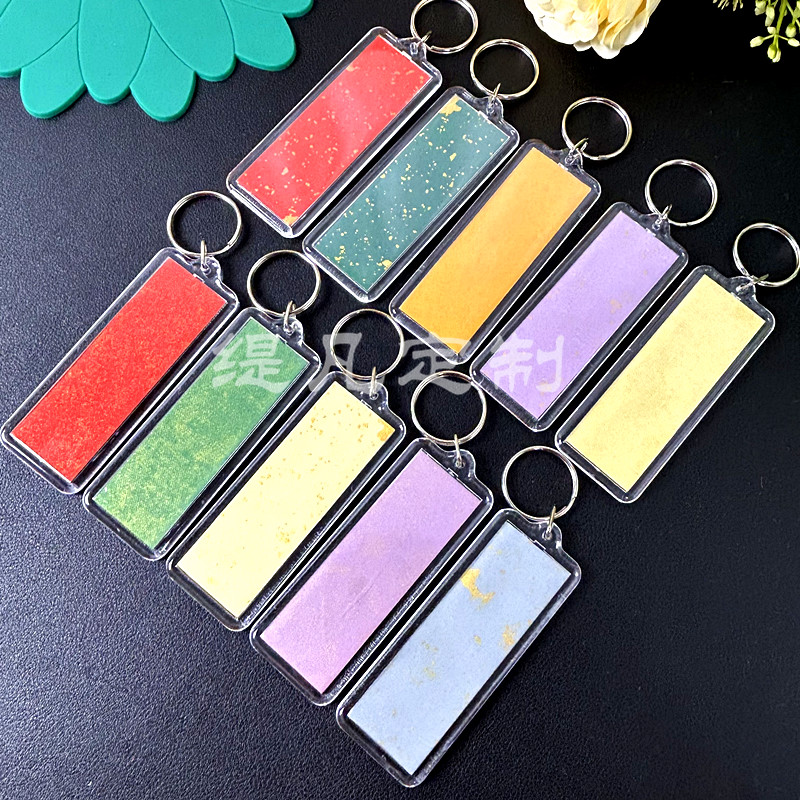 亚克力空白书法钥匙扣 宣纸祝福语流苏DIY文创毕业礼物装饰包挂件