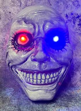 万圣节恐怖全脸发光面具驱魔人派对COS化妆搞怪小丑丧尸密室逃脱