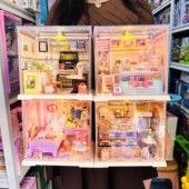 淼匠空间diy小屋蛋糕店奶茶商店面包屋厨房卧室模型积木拼装 玩具