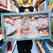 灵雪儿美人鱼儿公主娃娃换装 礼服饰品梳妆台包包双层床女孩玩具