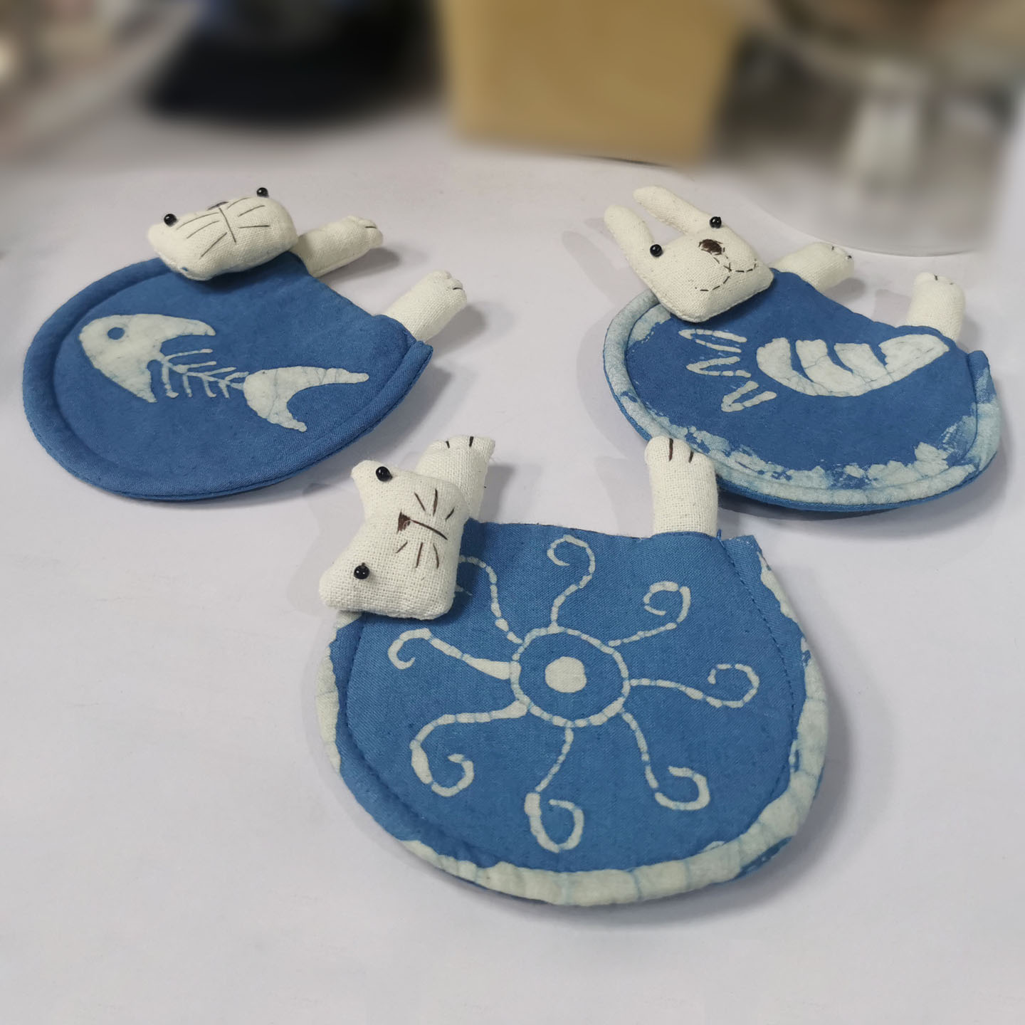 25新云南民族风手工扎染布艺杯垫