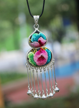 云南民族风复古做旧吊坠项链