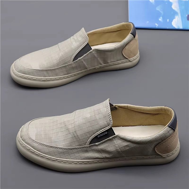 男鞋夏季薄款透气冰丝布鞋男士一脚蹬开车鞋子低帮软底轻便休闲鞋