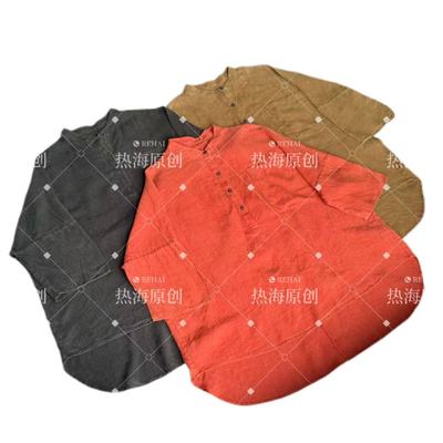 REHAI  垒土-2529纯汉麻HEMP敦实料舒适炒色做旧炒色袍