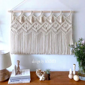 北欧风手工编织长方形挂毯卧室床头背景装 饰壁毯玄关挂饰民宿挂件