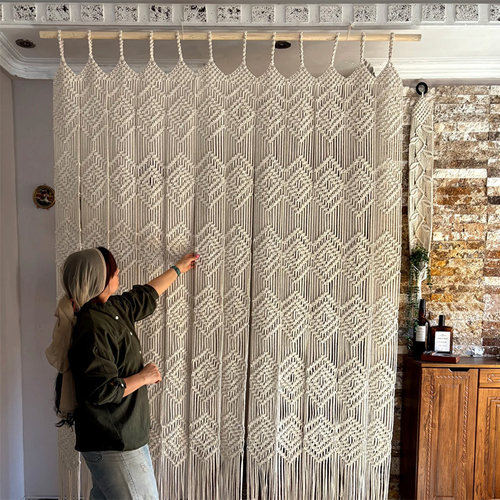 手工编织挂毯门帘棉绳挂帘隔断