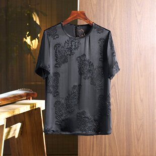 设计感重工提花圆领真丝桑蚕丝衬衫 夏季 YZ0963 芊芊粉丝专享