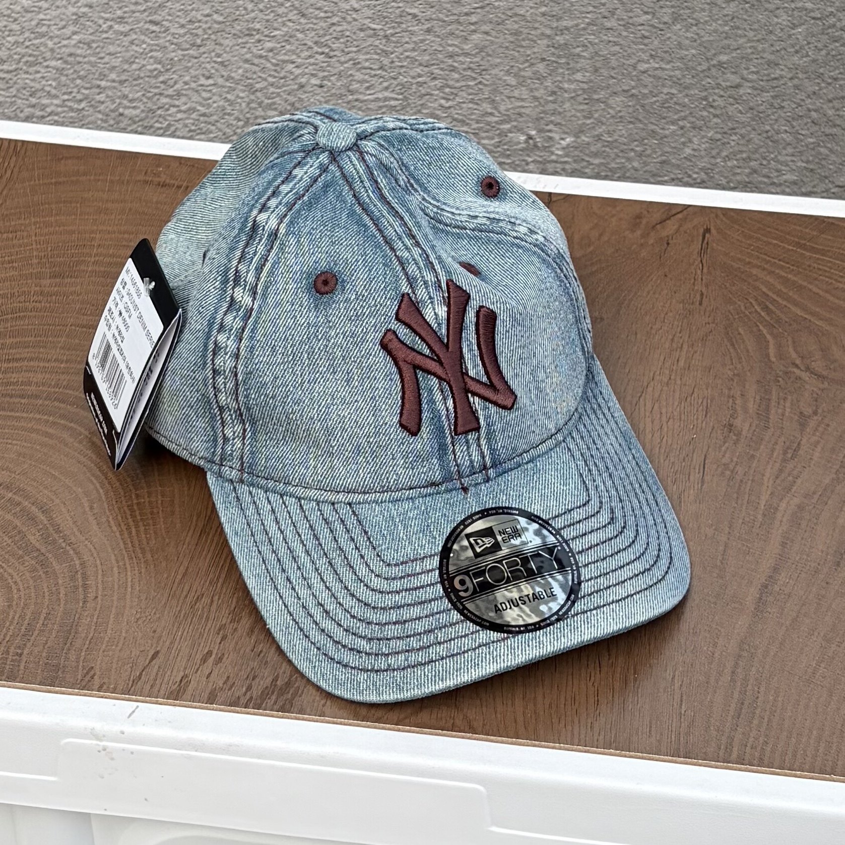 NewEra新款牛仔棒球帽NY刺绣男女同款940外缝线弯檐帽子学生