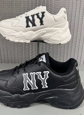 MLB 25年新款男女情侣款NY标厚底增高老爹鞋运动休闲鞋3ASHC015N