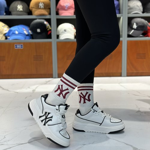 MLB休闲鞋板鞋增高复古系带情侣