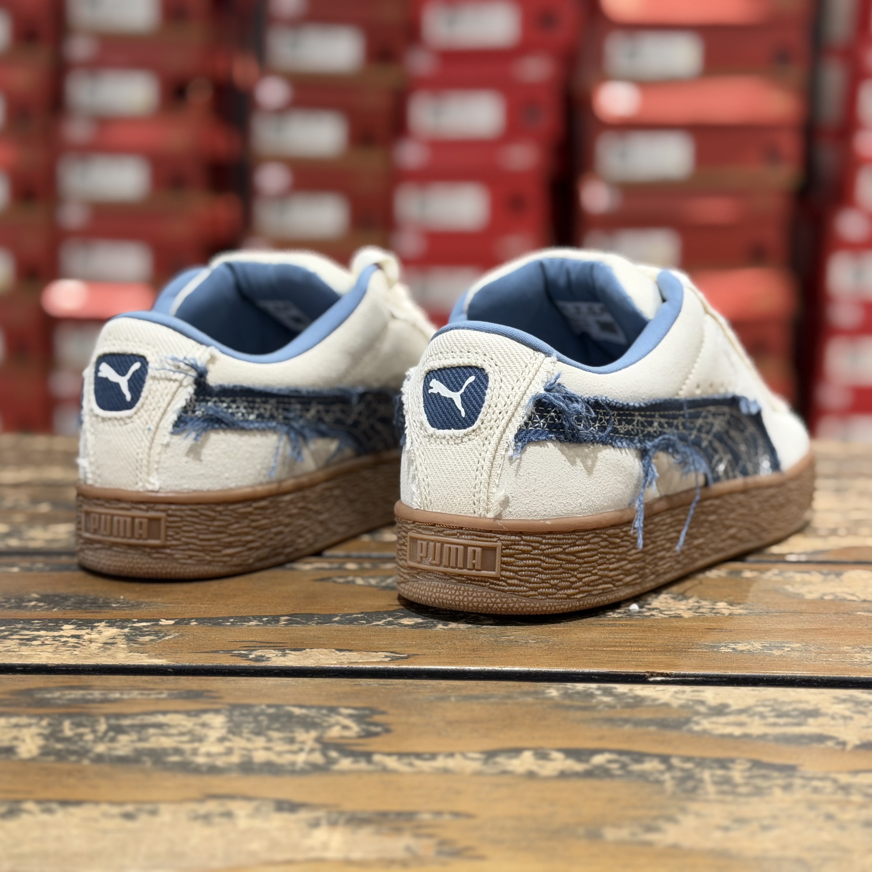 PUMA彪马 Suede XL 百搭舒适 低帮 板鞋 男女同款 米白蓝403228