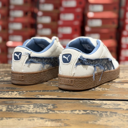 PUMA彪马 Suede XL 百搭舒适 低帮 板鞋 男女同款 米白蓝403228