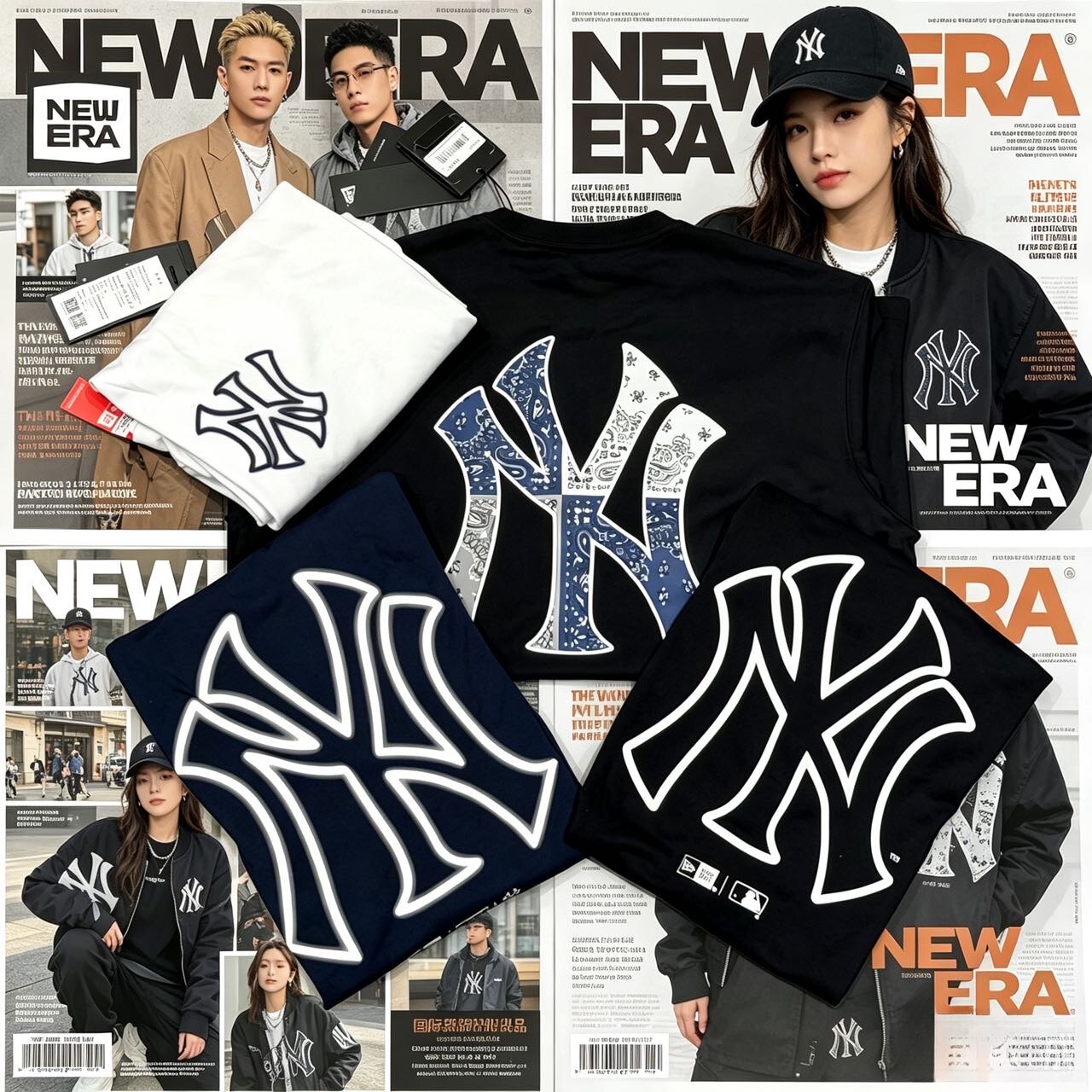 NEW ERA MLB 纽约洋基队 印花圆领夏季美式短袖 男女同款14179141 - 实物图