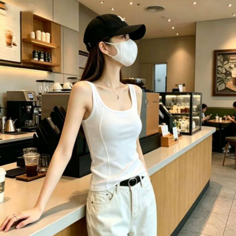 鱼骨美背吊带背心女莫代尔亲肤夏季新款遮副乳显瘦露背百搭打底衣