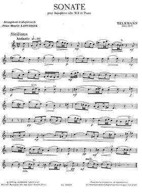 ZS033-泰勒曼：奏鸣曲 （带钢伴谱）Sonate-G-P-Telemann