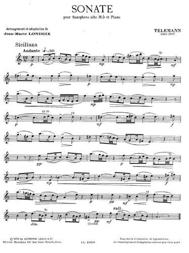 ZS033-泰勒曼：奏鸣曲 （带钢伴谱）Sonate-G-P-Telemann