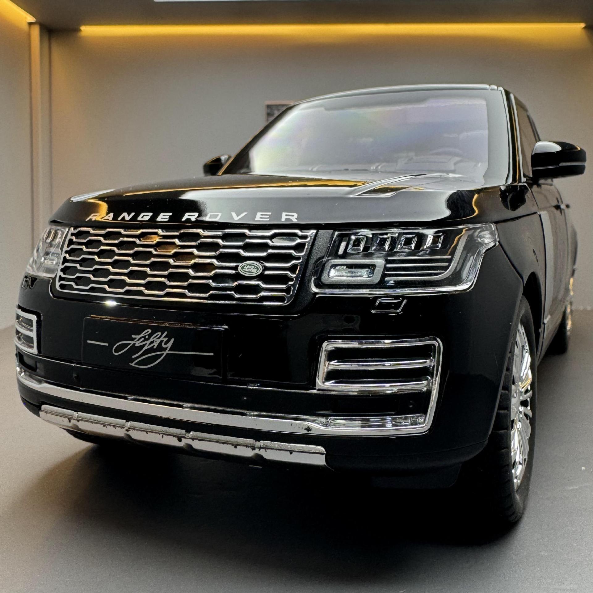 车致合金车模1:18路虎揽胜越野车声光回力玩具车音乐模型摆件