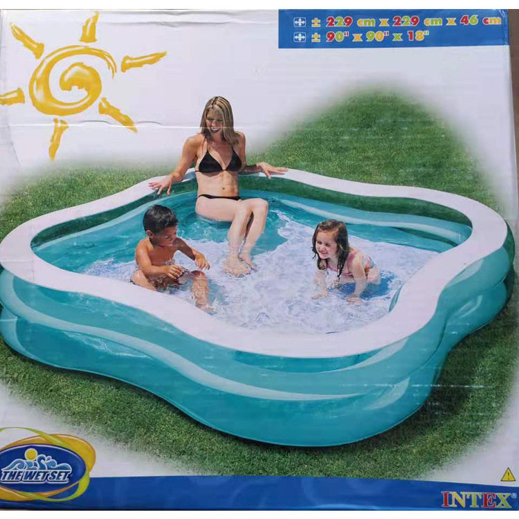 原装正品INTEX透明座位戏水池超大家庭游泳池儿童海洋球池56476