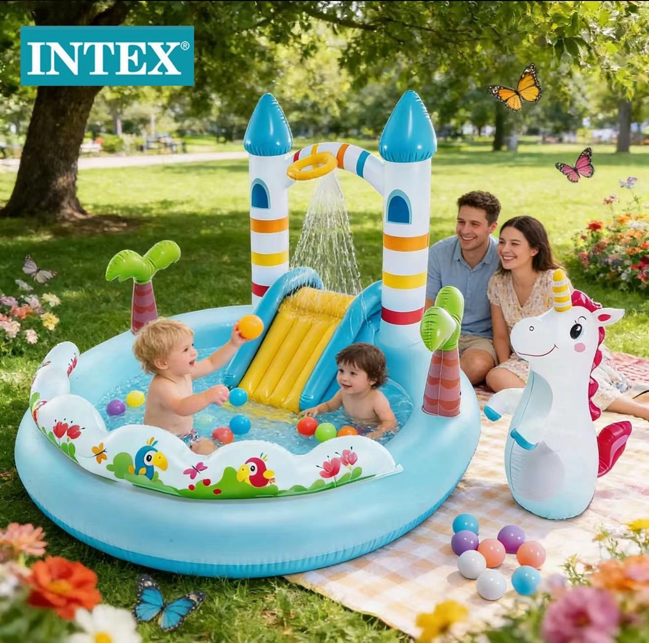 INTEX游泳池INTEX56148城堡喷