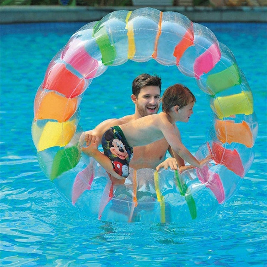 游泳池漂浮玩具水上步行球儿童乐园充气透明滚筒球亲子宝娱乐戏水