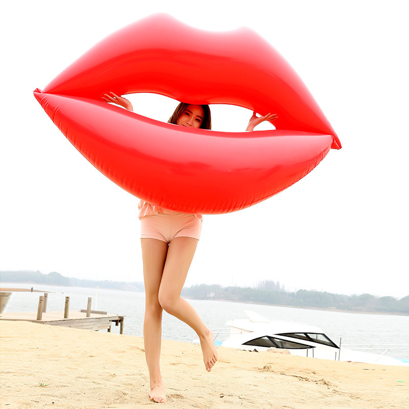 充气嘴唇浮排水上大嘴躺椅浮床