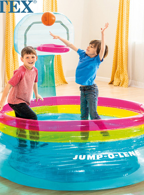 原装正品INTEX儿童投篮跳跳乐蹦蹦床充气淘气堡海洋球池48265