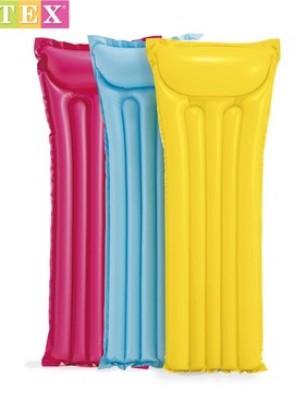 INTEX59703成人浮排充气浮床躺椅沙滩休闲床游泳水上纯色气垫