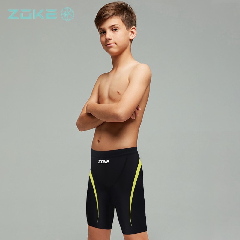 zoke洲克2022新款青少年儿童男童男孩专业比赛训练竞速五分游泳裤-封面