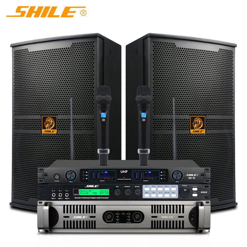 狮乐S62/BM10/天琴五号/SH12 音响套装功放带10英寸音箱配效果器
